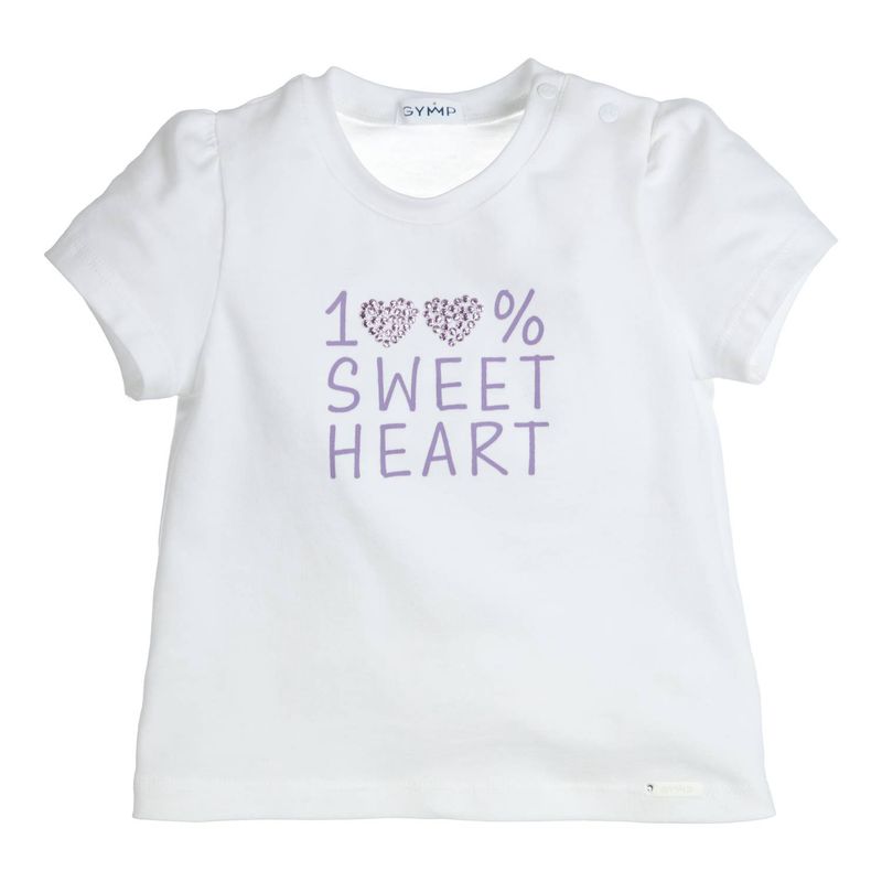 Gymp T-shirt Aerobic 100% sweetheart White 353-5312-10