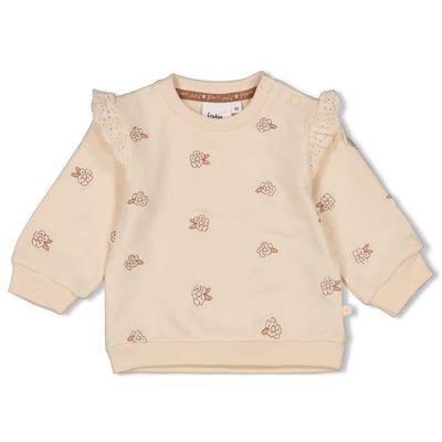 Feetje Sweater AOP - Flower Field Wit