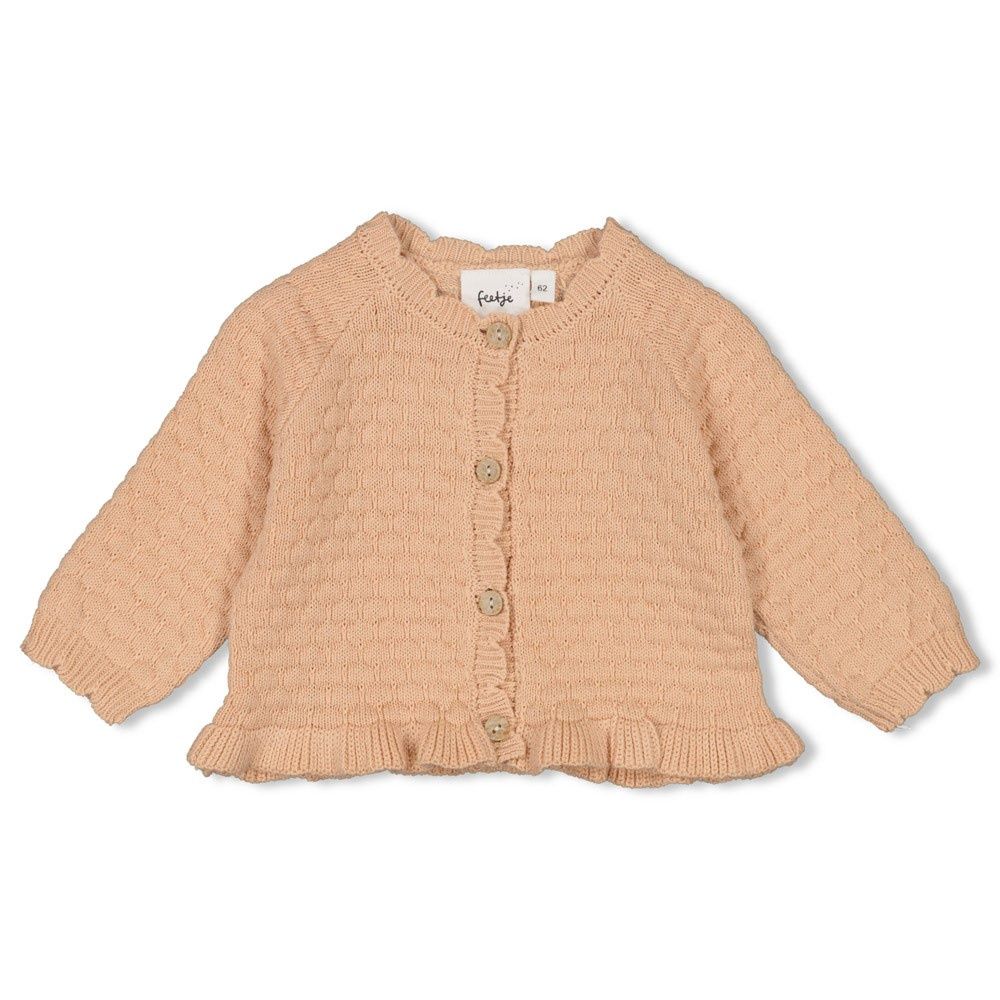 Feetje Vestje gebreid - Flower Field Oranje