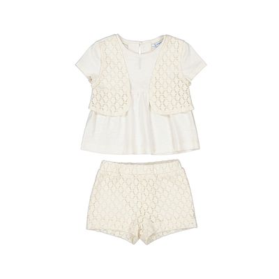 Mayoral Crochet short set             1239 Beige