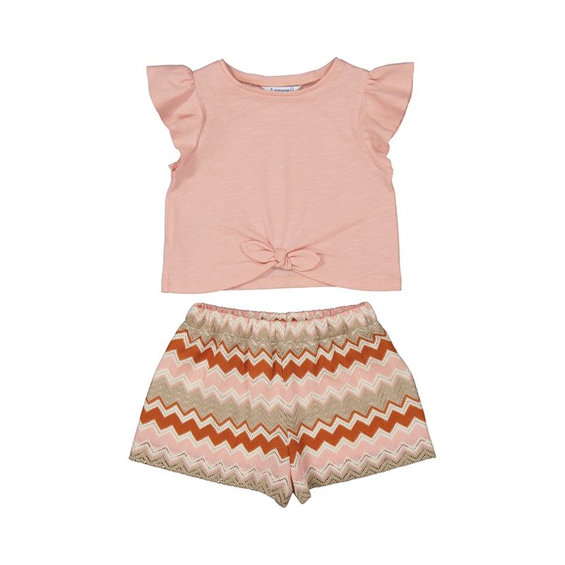Mayoral Knit short set                3209 Roze