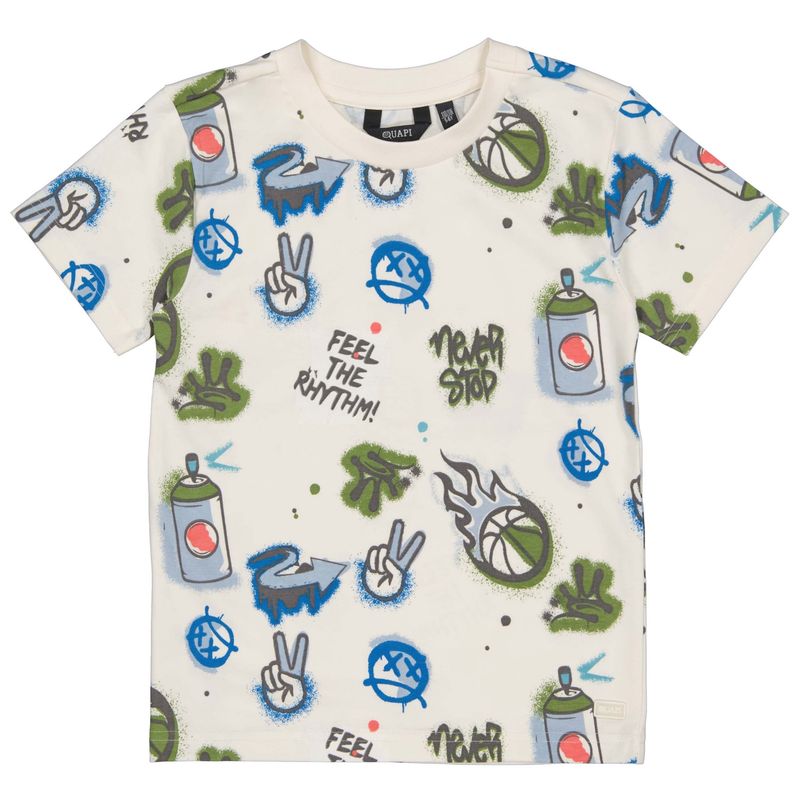 Quapi Jongens Shirt QS252FALLON AOP White Graphic