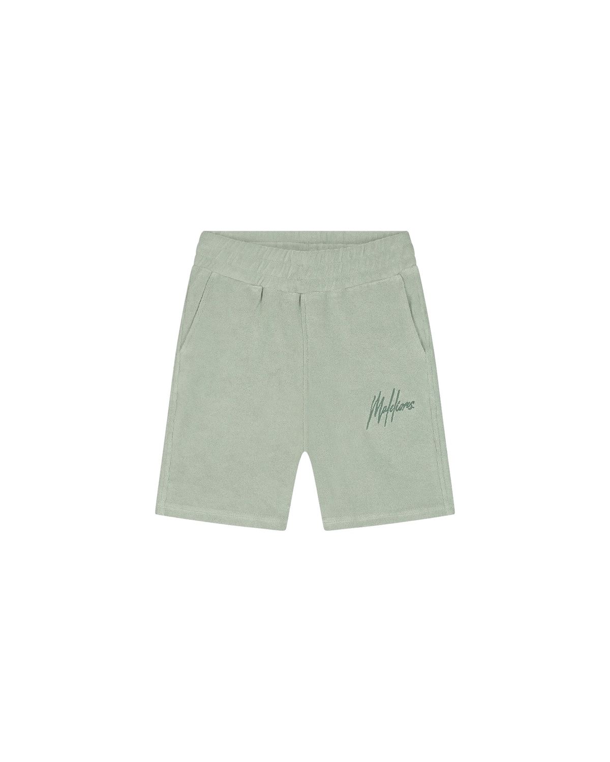 Malelions Junior Signature Towelling Shorts Agave Green