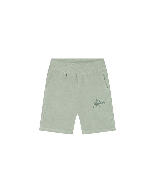 Malelions Junior Signature Towelling Shorts Agave Green