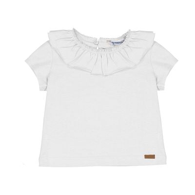 Mayoral S/s ruffled shirt             1045 Wit