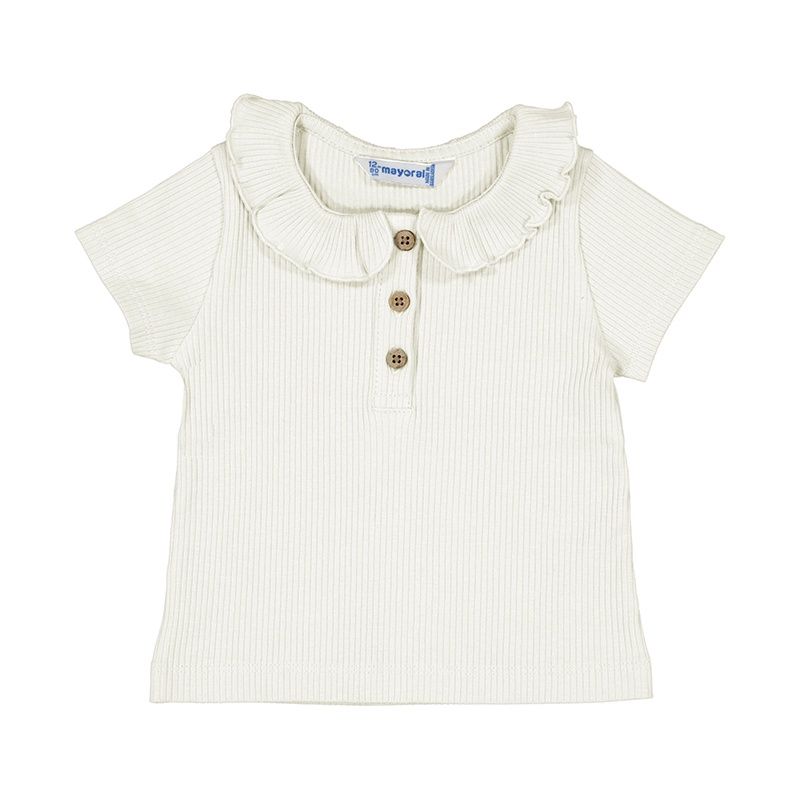 Mayoral S/s ribbed polo               1104 Wit