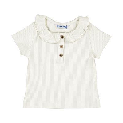 Mayoral S/s ribbed polo               1104 Wit