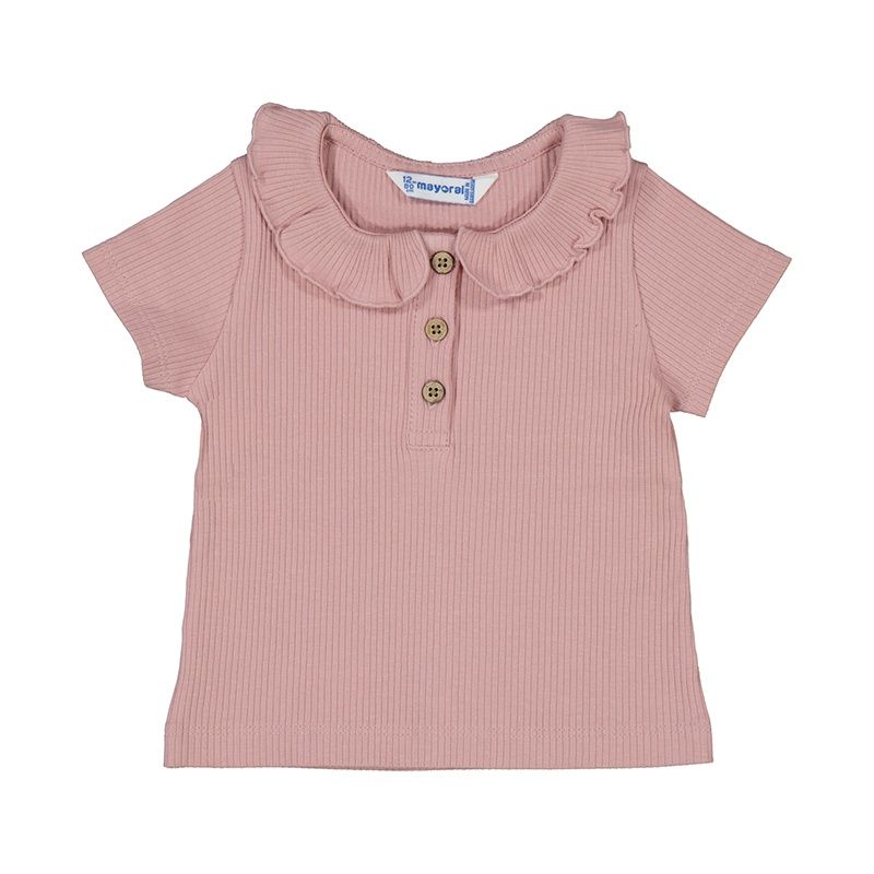 Mayoral S/s ribbed polo               1104 Roze