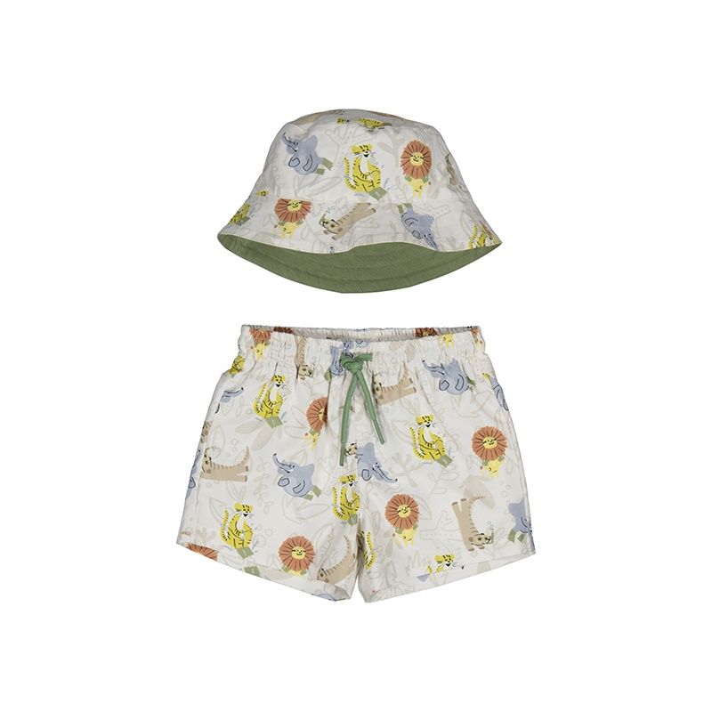 Mayoral Swim shorts w/ bucket hat     1646 Wit