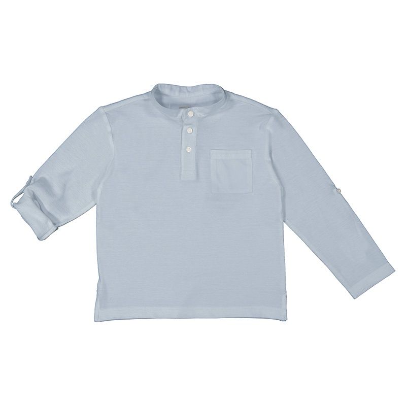 Mayoral L/s mao-collar polo shirt     3111 Blauw