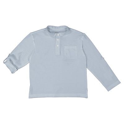 Mayoral L/s mao-collar polo shirt     3111 Blauw