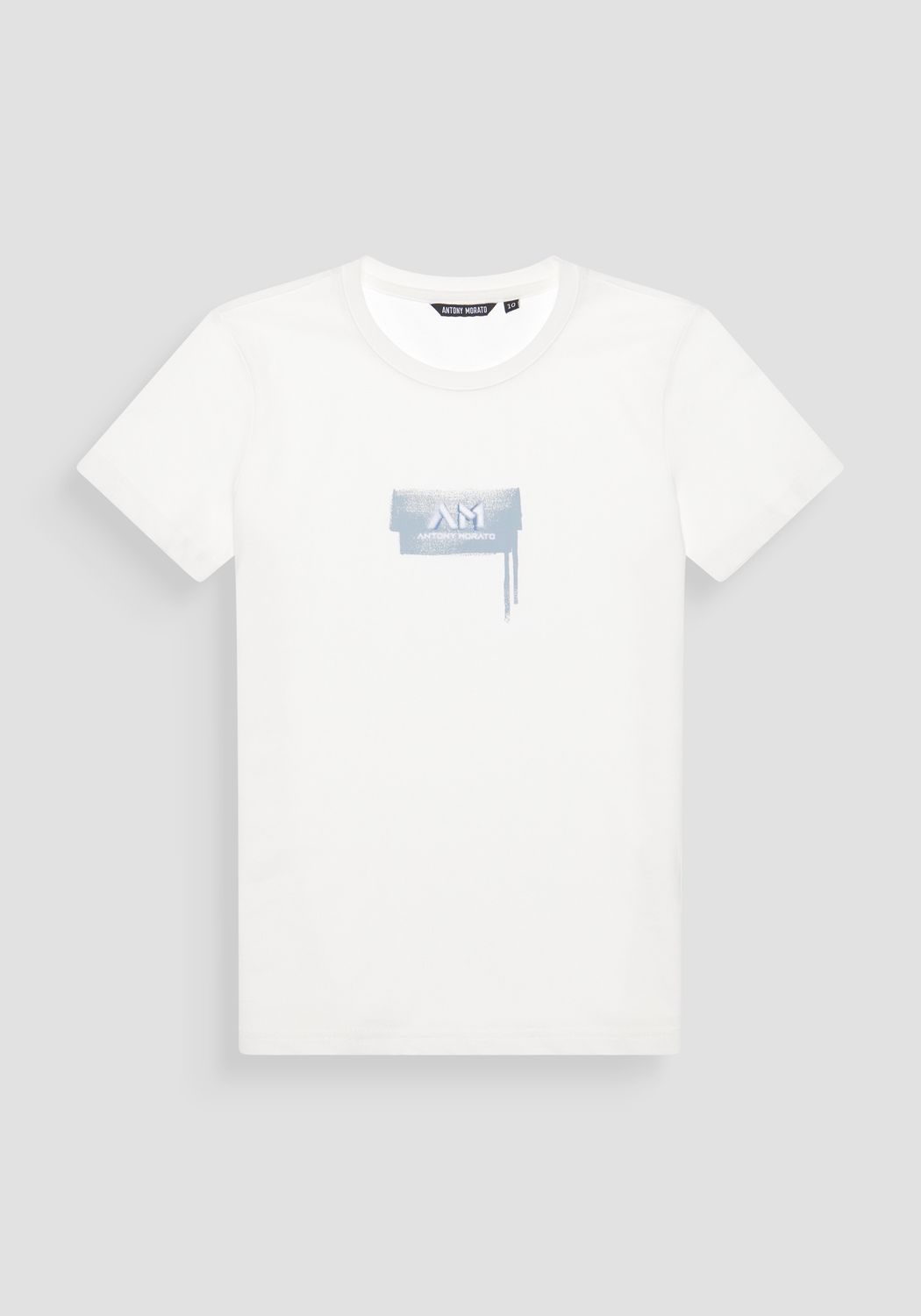 Antony Morato T-SHIRT REGULAR FIT IN JERSEY COTTON FABRIC WITH MATT PLASTIC AND FLOCK LOGO PRINT