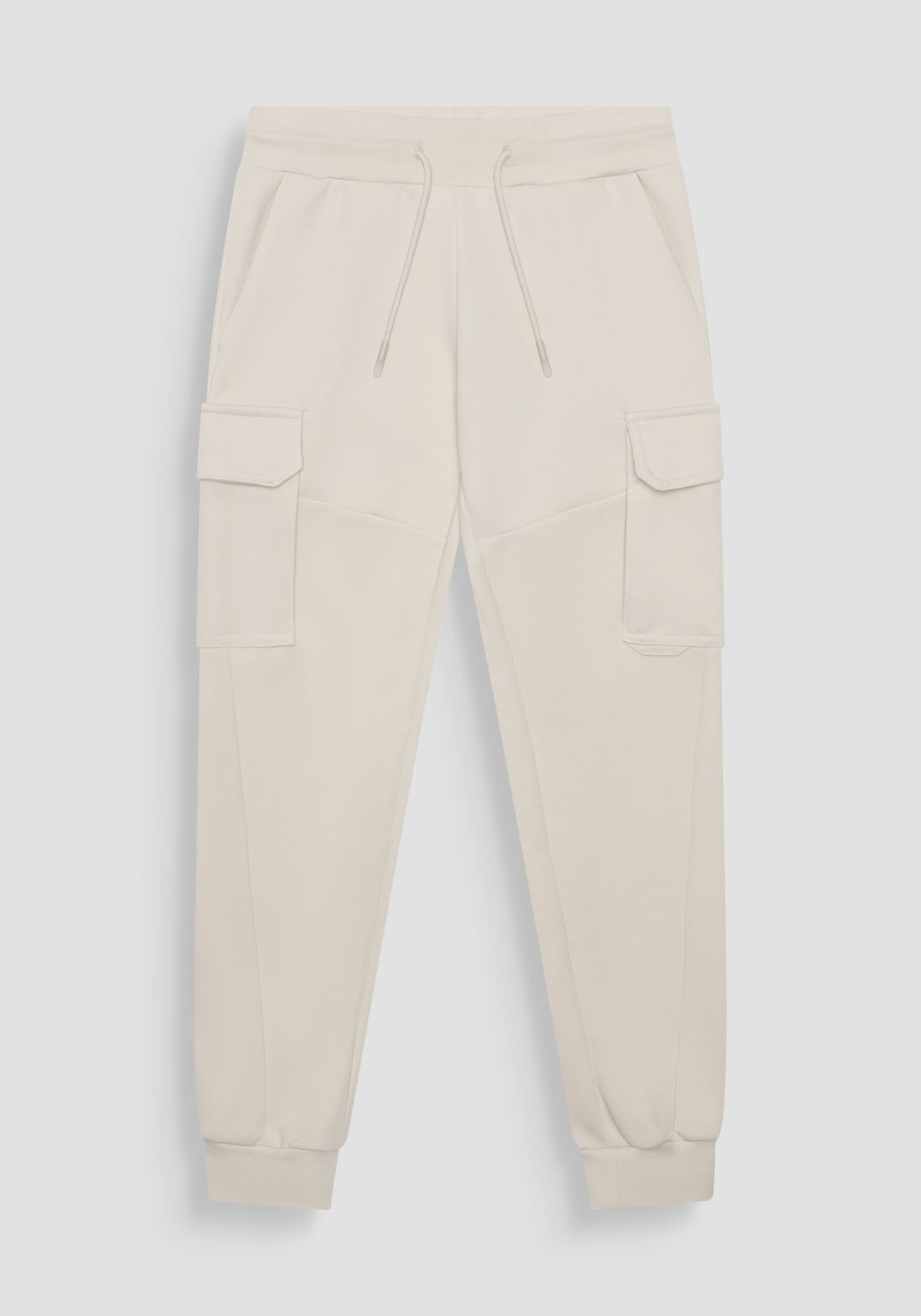 Antony Morato FLEECE TROUSERS REGULAR FIT IN INTERLOCK COTTON BLEND FABRIC WITH LOGOED RUBBER FLAG, Kleur: Wit, Maat: 140