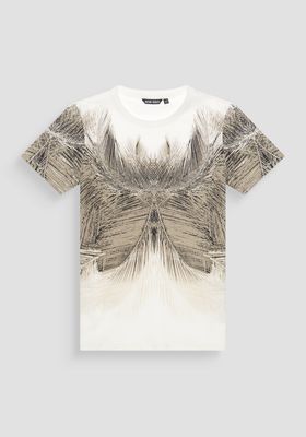 Antony Morato T-SHIRT REGULAR FIT IN JERSEY COTTON FABRIC WITH WATER PRINT AND LOGOED METAL BADGE ON BACK