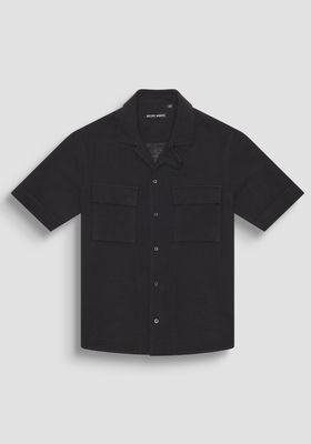 Antony Morato SHIRT REGULAR FIT IN SOFT TOUCH COTTON CRINCKLE FINISH WITH LOGOED METAL BADGE