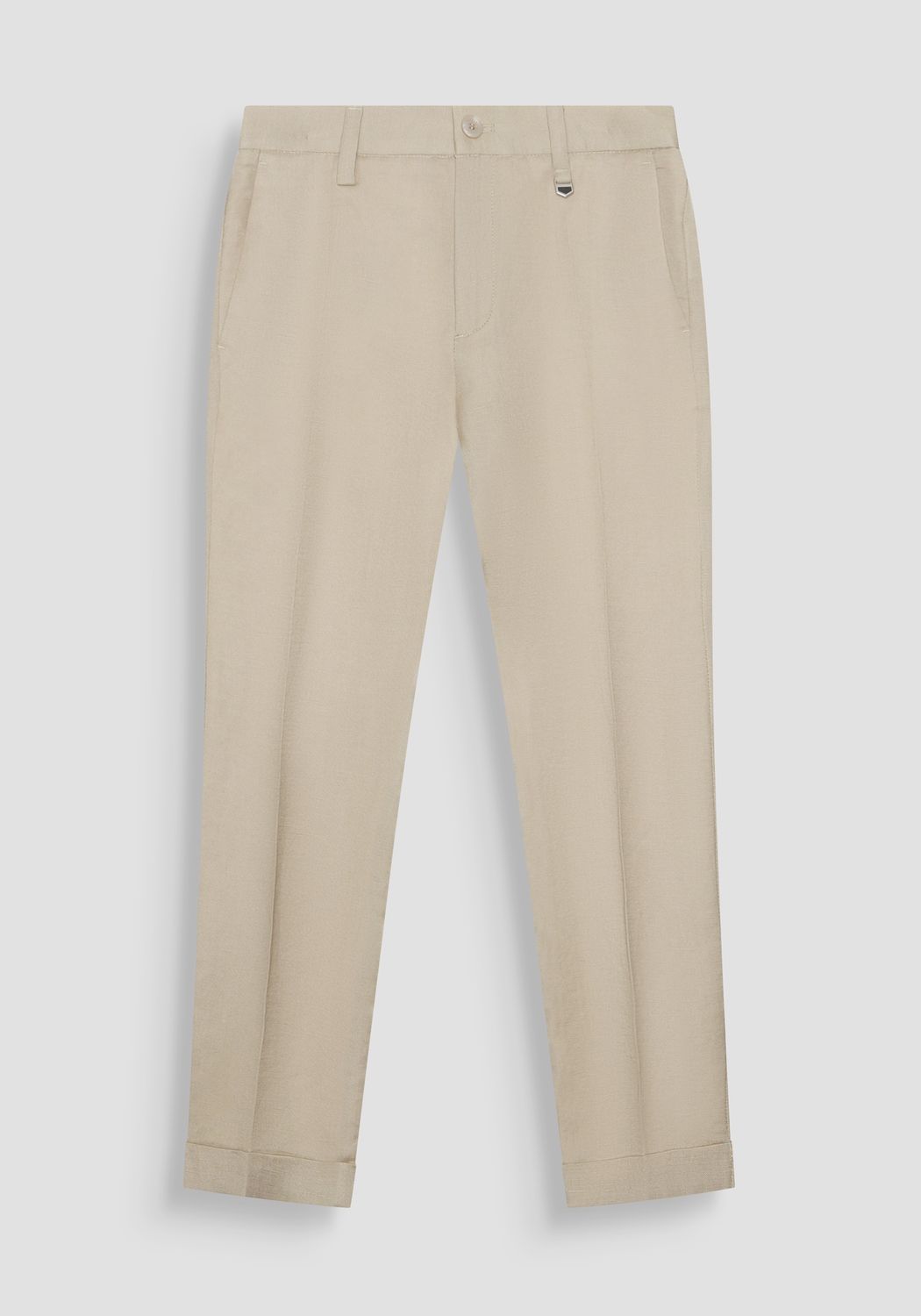 Antony Morato TROUSERS SLIM FIT IN SLUB LINEN VISCOSE BLEND FABRIC, Kleur: Bruin, Maat: 140