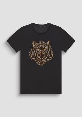 Antony Morato T-SHIRT REGULAR FIT IN JERSEY COTTON FABRIC WITH CORK TIGER PRINT
