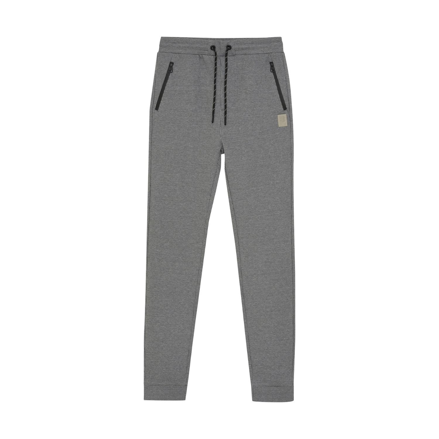 Indian Blue Jeans Jog Pant Small Check Zip Dark Grey Melange 960197
