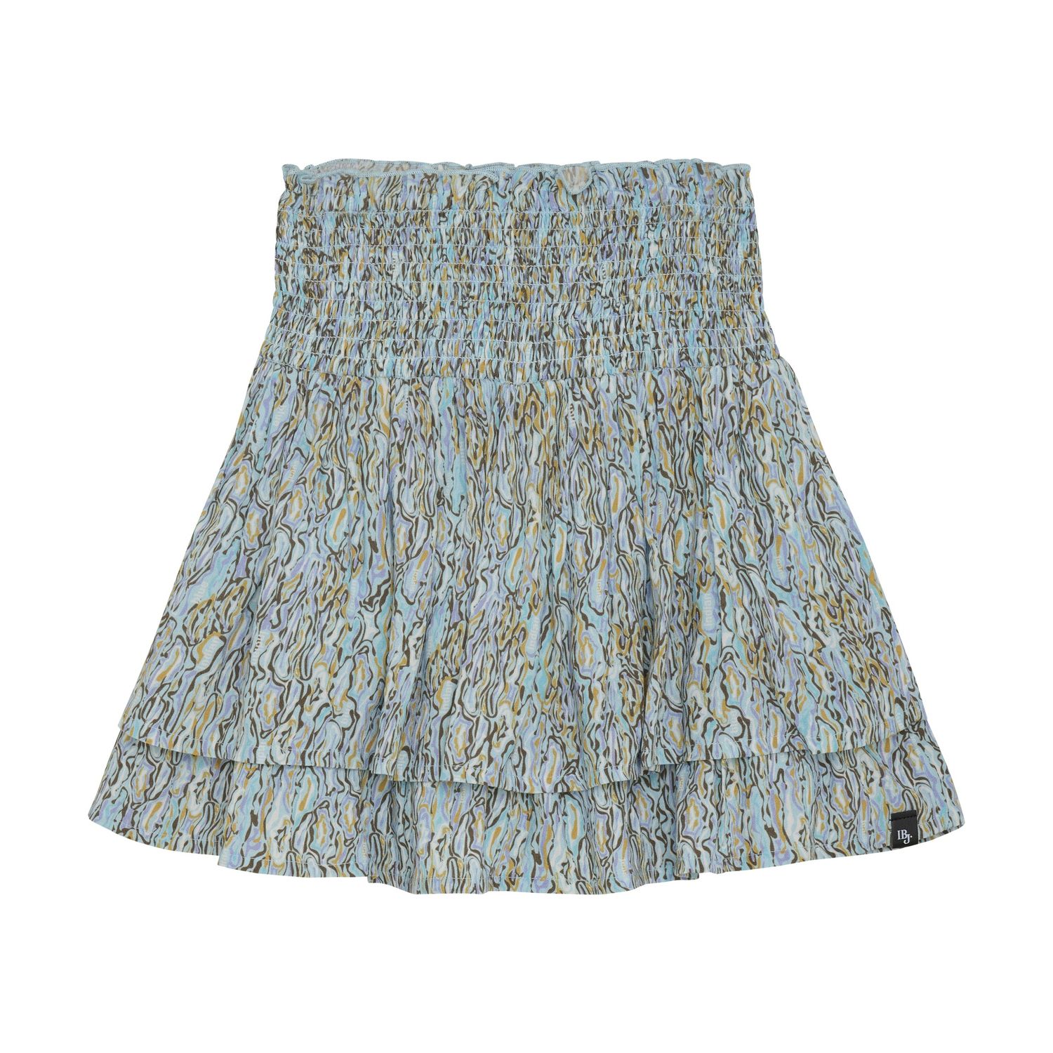 Indian Blue Jeans Ruffle Skirt Print Blue Glow 970295