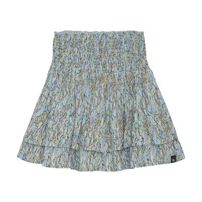 Indian Blue Jeans Ruffle Skirt Print Blue Glow 970295