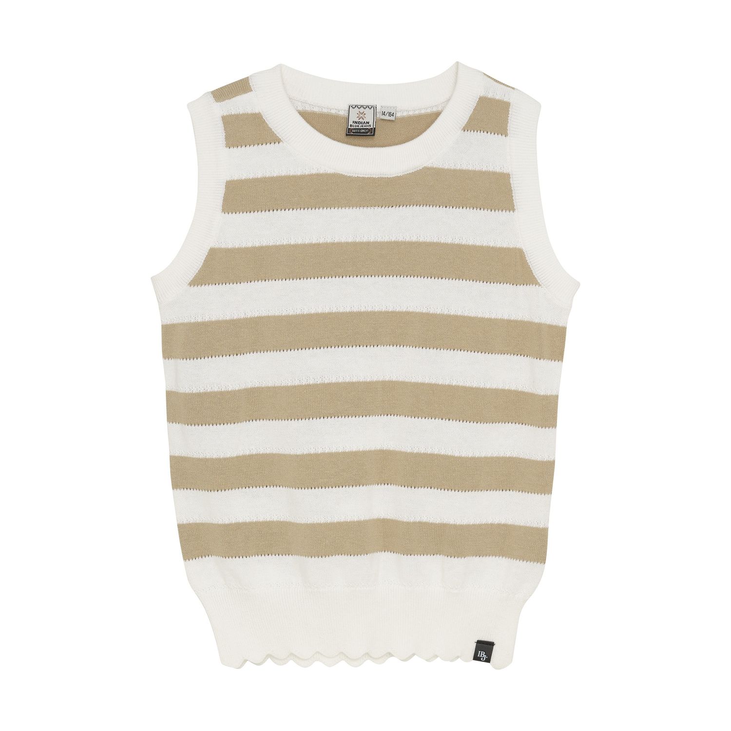Indian Blue Jeans Knitted Singlet Striped Sesame 970223