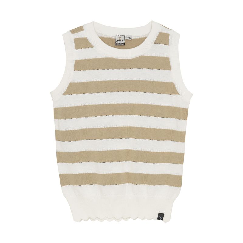 Indian Blue Jeans Knitted Singlet Striped Sesame 970223