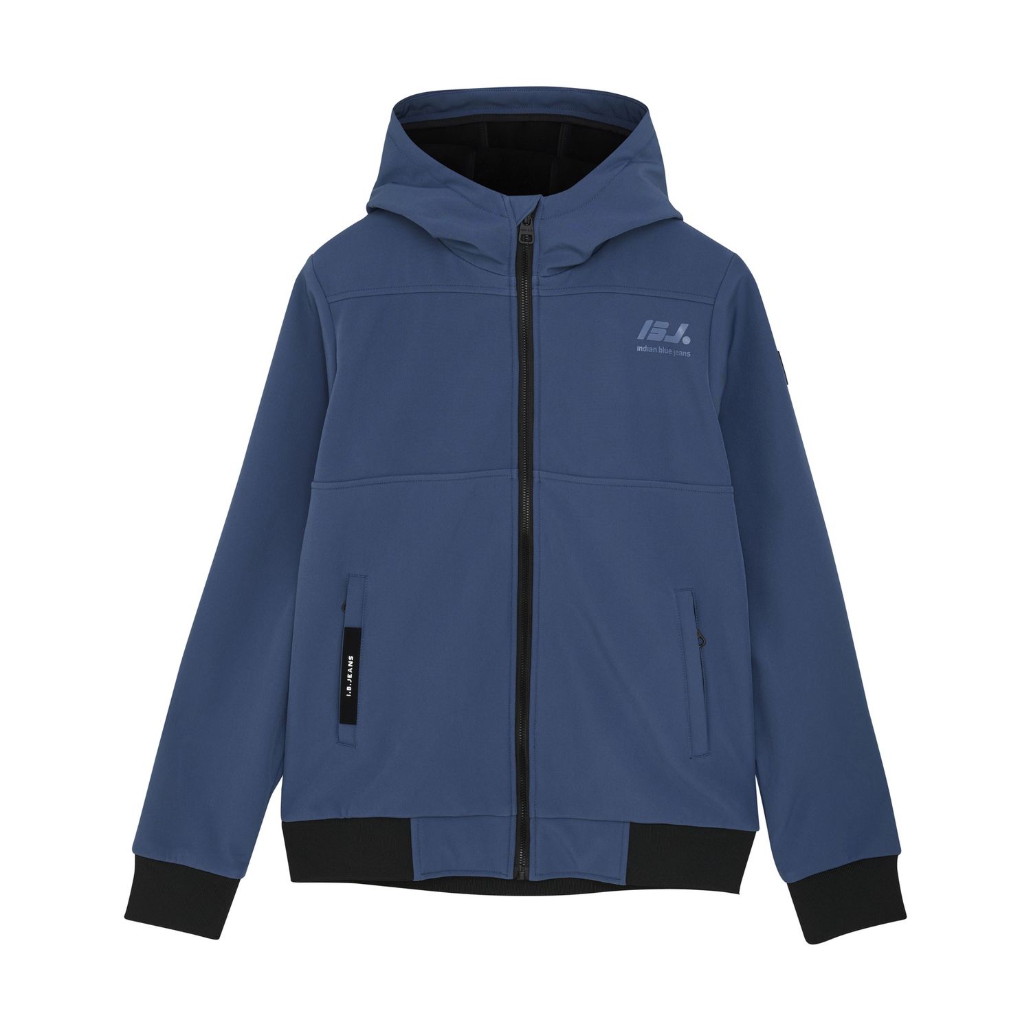 Indian Blue Jeans Soft Shell Hooded Jacket Washed Blue 960274