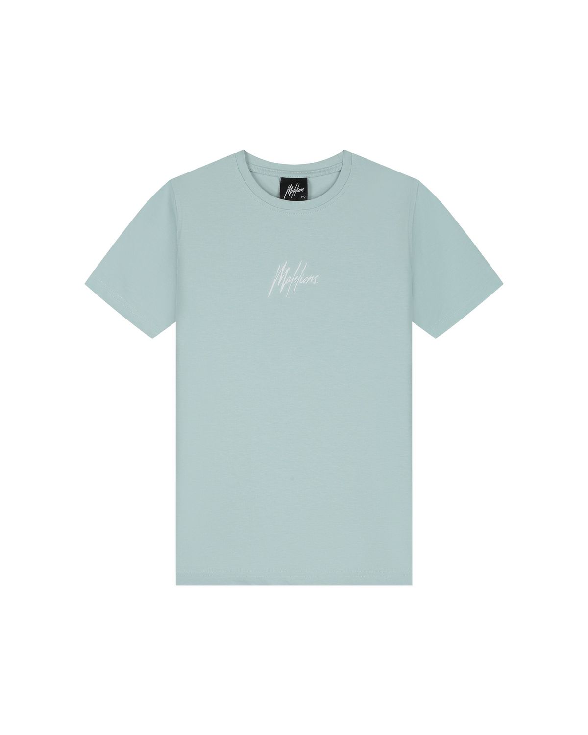 Malelions Junior Striped Signature T-Shirt Sky Blue