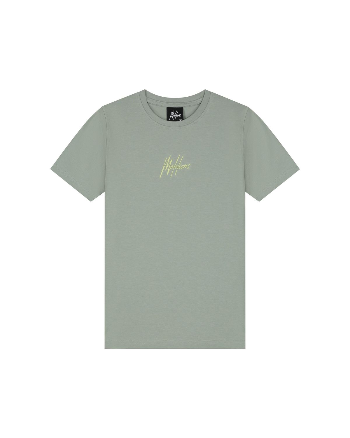 Malelions Junior Striped Signature T-Shirt Agave Green