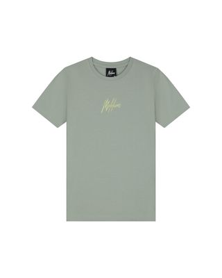 Malelions Junior Striped Signature T-Shirt Agave Green