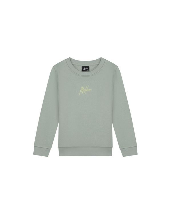 Malelions Junior Striped Signature Sweater Agave Green