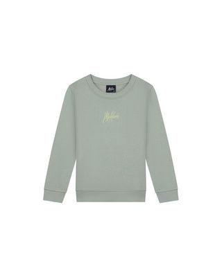 Malelions Junior Striped Signature Sweater Agave Green