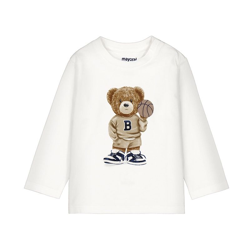 Mayoral L/s shirt bear                Cream      2058