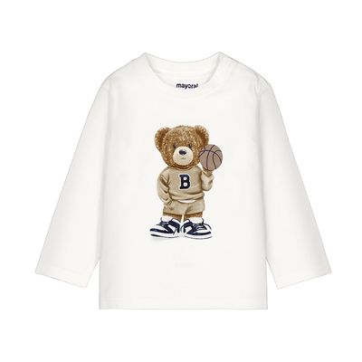 Mayoral L/s shirt bear                Cream      2058