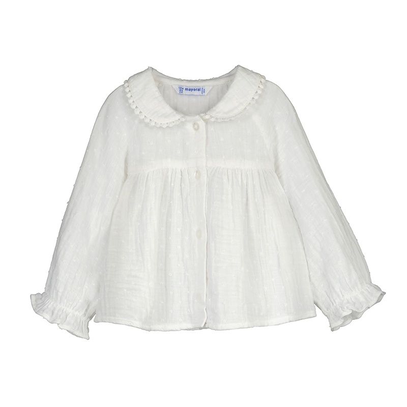 Mayoral plumeti chiffon blouse        Cream      2114