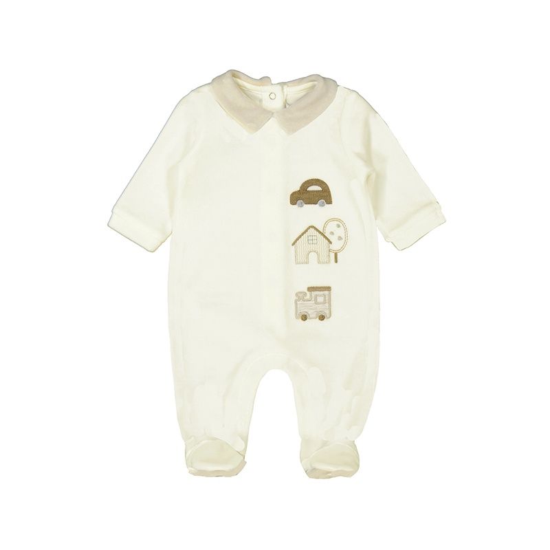 Mayoral Velour Onesie                 Natural    2716