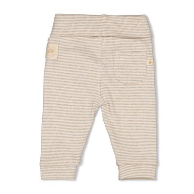 Feetje Broek rib met streep - Sleepy Sheepy Taupe melange
