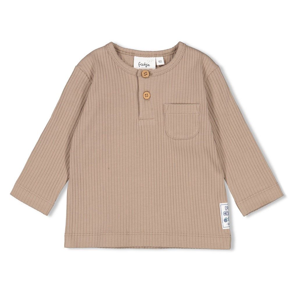 Feetje Longsleeve rib - Let&#39;s Go! Taupe