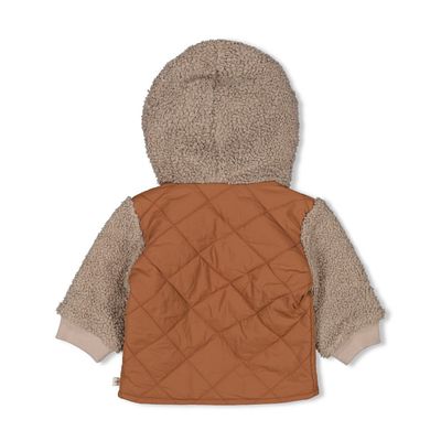 Feetje Bouclé jasje met capuchon - Wild World Bruin