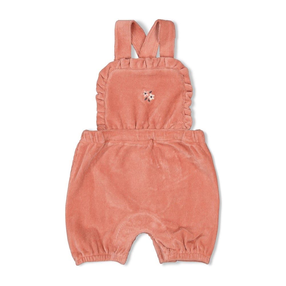 Feetje Tuinbroek kort velours rib - Woodland Bloom Mauve