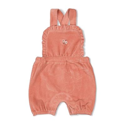 Feetje Tuinbroek kort velours rib - Woodland Bloom Mauve