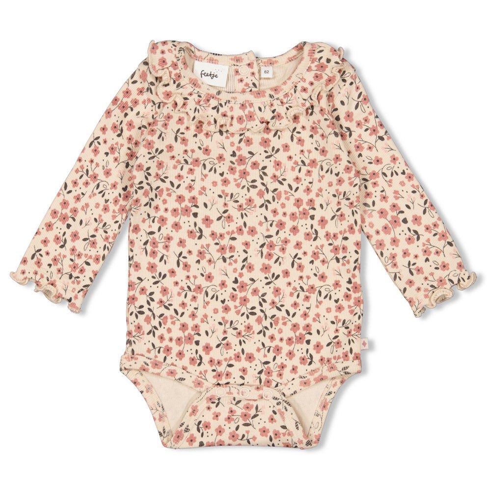Feetje Romper rib AOP - Woodland Bloom Offwhite