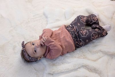 Feetje Longsleeve pointelle rib - Woodland Bloom Mauve