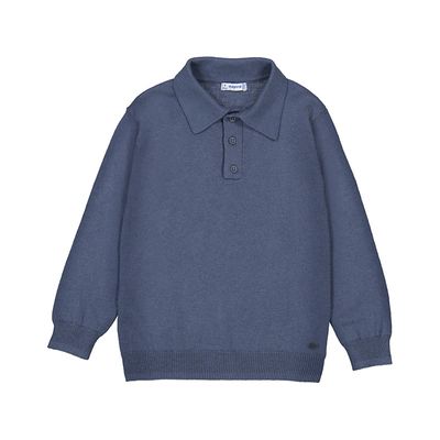 Mayoral L/s knit polo                 H. Steel   4122