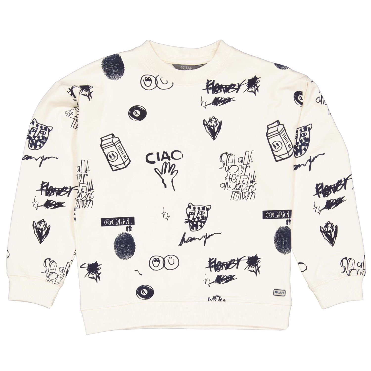 Quapi Jongens SWEATER QW251HAGAR AOP White Sketch
