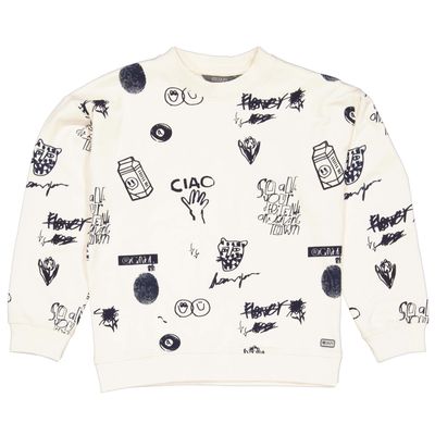 Quapi Jongens SWEATER QW251HAGAR AOP White Sketch