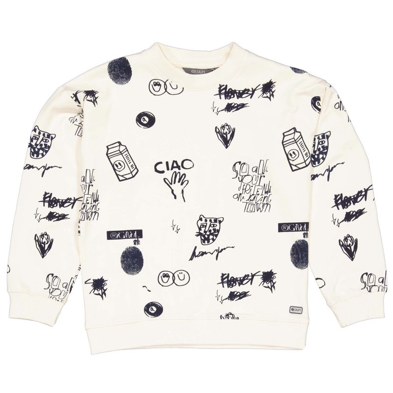 Quapi Jongens SWEATER QW251HAGAR AOP White Sketch