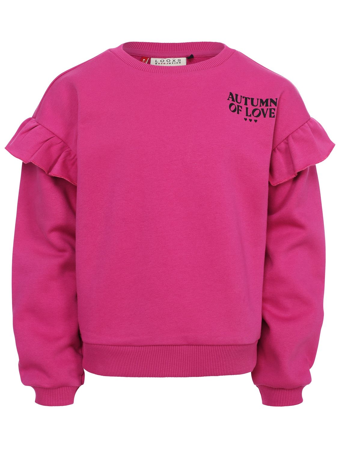 LOOXS Little Little sweater with ruffles magenta pink