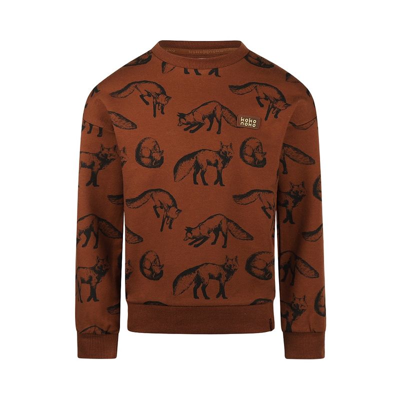 Koko Noko Sweater dropped shoulder with crewneck Brown O56879-37