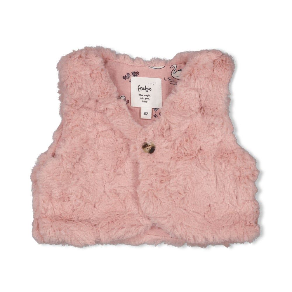 Feetje Fake fur gilet - Swanlake Roze